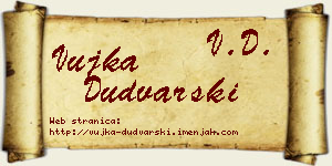 Vujka Dudvarski vizit kartica